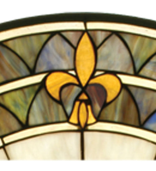 Meyda Tiffany Fleur-de-lis Art Glass Window - Small - Stained Glass Fleur-de-lis Art Glass Window - Small Glass Closeup