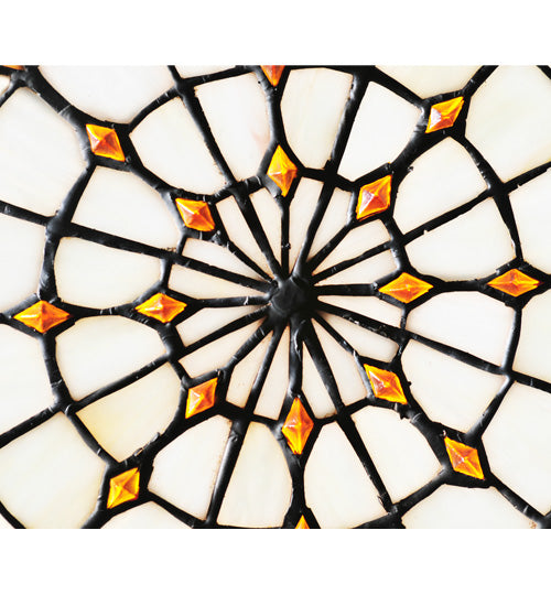 Meyda Tiffany Fleur-de-lis Art Glass Window - Small - Stained Glass Fleur-de-lis Art Glass Window - Small Closeup