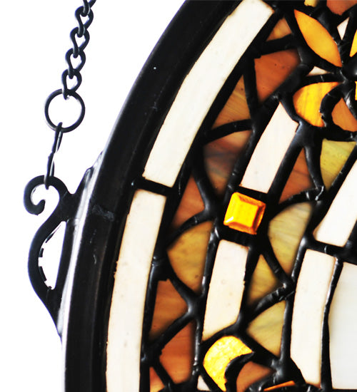 Meyda Tiffany Fleur-de-lis Art Glass Window - Small - Stained Glass Fleur-de-lis Art Glass Window - Small Hook Closeup