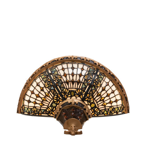 Meyda Tiffany Fleur-de-lis Art Glass Wall Sconce - Large - Stained Glass Fleur-de-lis Art Glass Wall Sconce - Large Bottom View