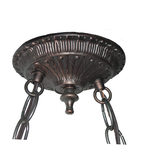 Meyda Tiffany Navajo Mission Oblong Pendant - Stained Glass Navajo Mission Oblong Pendant Base Closeup