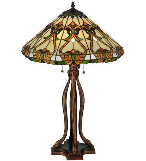 Meyda Tiffany Middleton Table Lamp - Stained Glass Middleton Table Lamp Turned On
