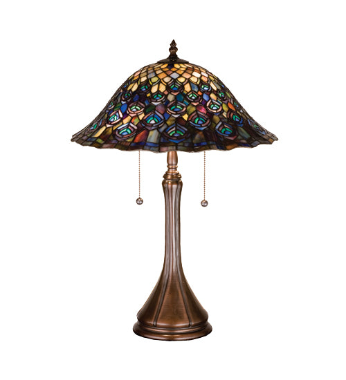 Meyda Tiffany Peacock Feather Table Lamp