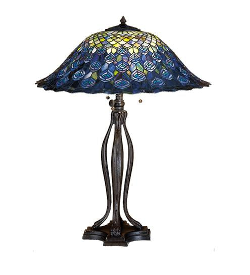 Meyda Tiffany Peacock Feather Table Lamp