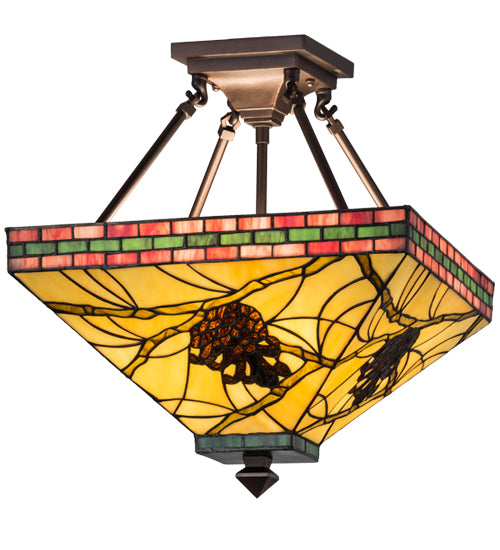Meyda Tiffany Pinecone Mission Inverted Pendant