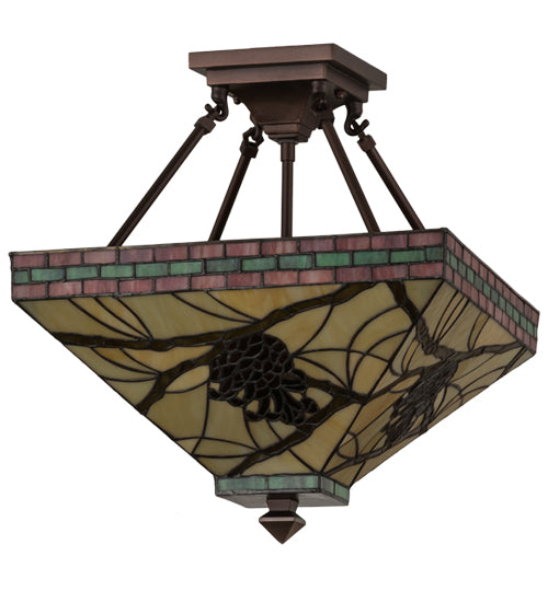 Meyda Tiffany Pinecone Mission Inverted Pendant