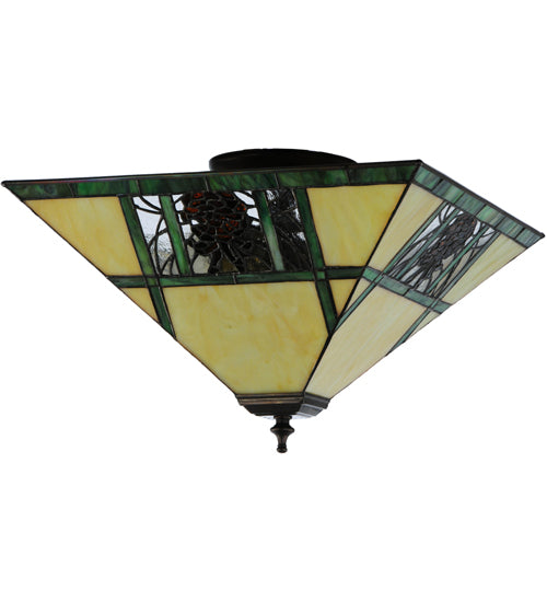 Meyda Tiffany Pinecone Ridge Flush Mount Ceiling Lamp