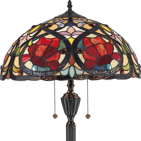 Quoizel Larissa Floor Lamp - Stained Glass Larissa Floor Lamp Shade Closeup
