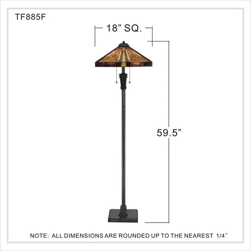 Quoizel Stephen Floor Lamp - Stained Glass Stephen Floor Lamp Full Dimensions