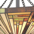 Quoizel Stephen Small Semi Flush Ceiling Fixture - Stained Glass Stephen Small Semi Flush Ceiling Shade Closeup