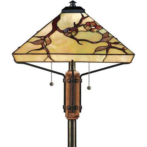Quoizel Grove Park Floor Lamp - Stained Glass Grove Park Floor Lamp Shade Closeup