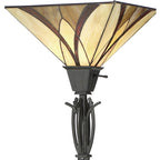 Quoizel Asheville Torchiere Floor Lamp - Stained Glass Asheville Torchiere Floor Lamp Shade Closeup