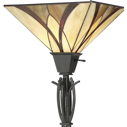 Quoizel Asheville Torchiere Floor Lamp - Stained Glass Asheville Torchiere Floor Lamp Shade Closeup
