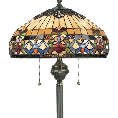 Quoizel Belle Fleur Floor Lamp - Stained Glass Belle Fleur Floor Lamp Shade Closeup