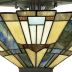 Quoizel Inglenook Semi Flush Ceiling Fixture - Stained Glass Inglenook Semi Flush Ceiling Fixture Shade Closeup