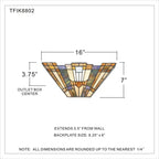 Quoizel Inglenook Sconce - Stained Glass Inglenook Sconce Full Dimensions