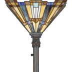 Quoizel Inglenook Torchiere Lamp - Stained Glass Inglenook Torchiere Lamp Closeup