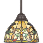 Quoizel Kami Adjustable Length Rod Hanging Pendant - Stained Glass Kami Adjustable Length Rod Hanging Pendant Shade Closeup