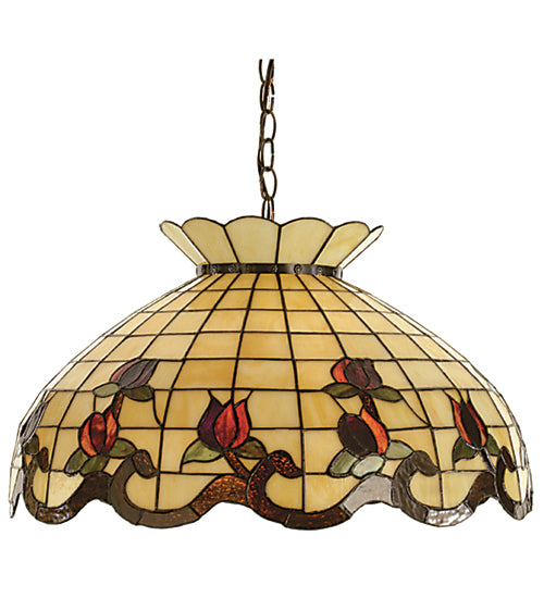 Meyda Tiffany Rosebud Ribbon Pendant - 23.5"