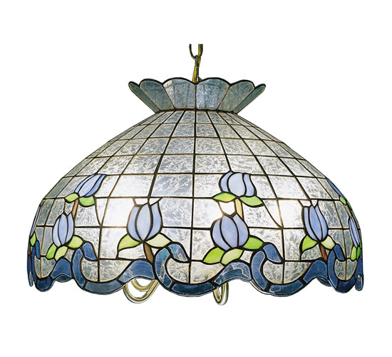 Meyda Tiffany Rosebud Ribbon Pendant - Blue