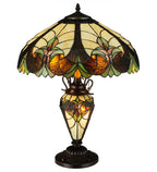 Meyda Tiffany Sebastian Table Lamp - Stained Glass Sebastian Table Lamp Turned On