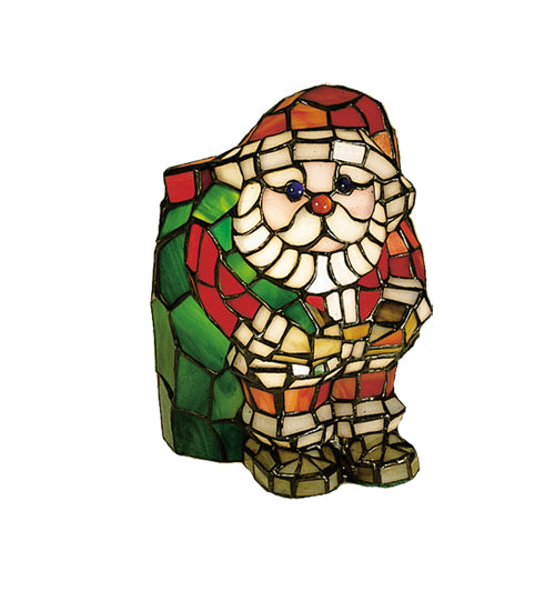 Meyda Tiffany Small Santa Accent Lamp - Stained Glass Small Santa Accent Lamp Turned On