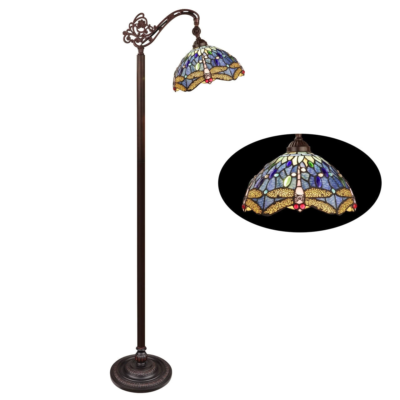 Dragonflies: Chloe Sunniva Dragonfly-Style Floor Lamp