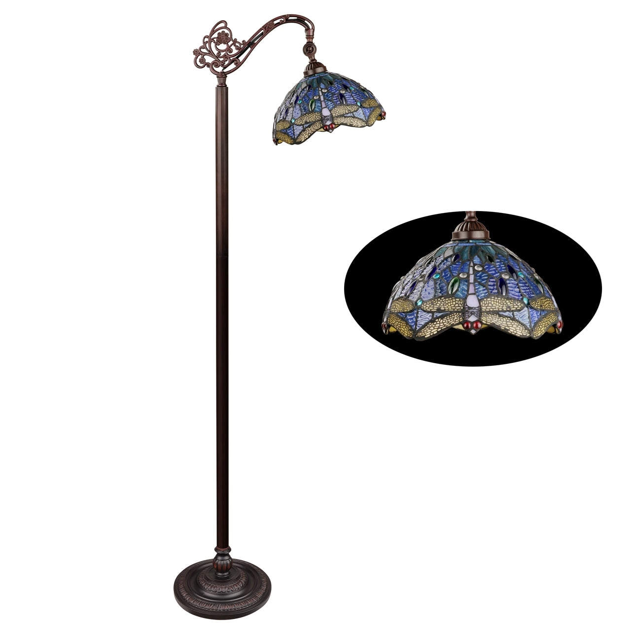 Dragonflies: Chloe Sunniva Dragonfly-Style Floor Lamp