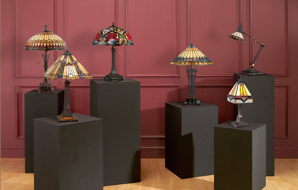 Quoizel Inglenook Table Lamp - Stained Glass Inglenook Table Lamp Showroom Display