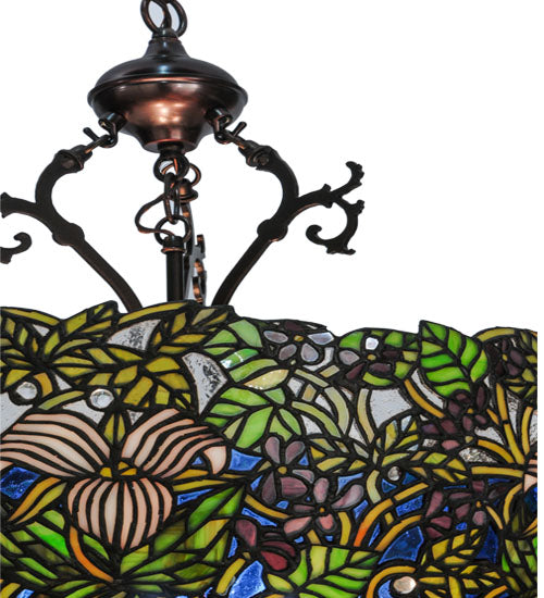 Meyda Tiffany Trillium and Violet Inverted Pendant