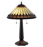Meyda Tiffany Tuscaloosa Table Lamp - Stained Glass Tuscaloosa Table Lamp Turned On