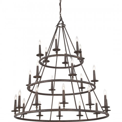 Quoizel Voyager Chandelier, 3-Tiered