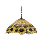 Meyda Tiffany Wild Sunflower Pendant - Stained Glass Wild Sunflower Pendant